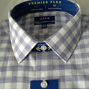 Men's NWT Apt 9 Size 16 1/2 dress shirt in purple/white muted checks!